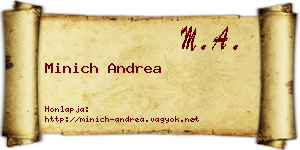 Minich Andrea névjegykártya